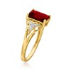 Ross-Simons 2.20 Carat Emerald-Cut Garnet Ring With Diamond Accents in 14kt Yellow Gold - 3 of 4
