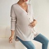 Clearlove Maternity Long Sleeve Button Down Shirt Women’s Oversized Open Front Cardigan Top with Drop Shoulder - 2 of 4