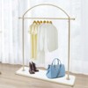 YIYIBYUS Gold Clothing Rack, Modern Garment Rack with Shelf, Heavy Duty Clothes Rack for Bed Room, Retail Store, Boutique - 3 of 4