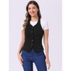 INSPIRE CHIC Women's Denim Halter Neck Button Down Backless Jean Vest - 4 of 4
