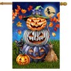 Briarwood Lane House Flag 40x28 For Outdoor Halloween Striped Pumpkin Stack For Halloween House Flag - 2 of 4