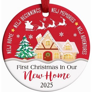 Lomsoe Housewarming Gift New Home Christmas Ornaments 2025 New Home Gift Our First Christmas Ceramic Decor Christmas Gift - 1 of 4