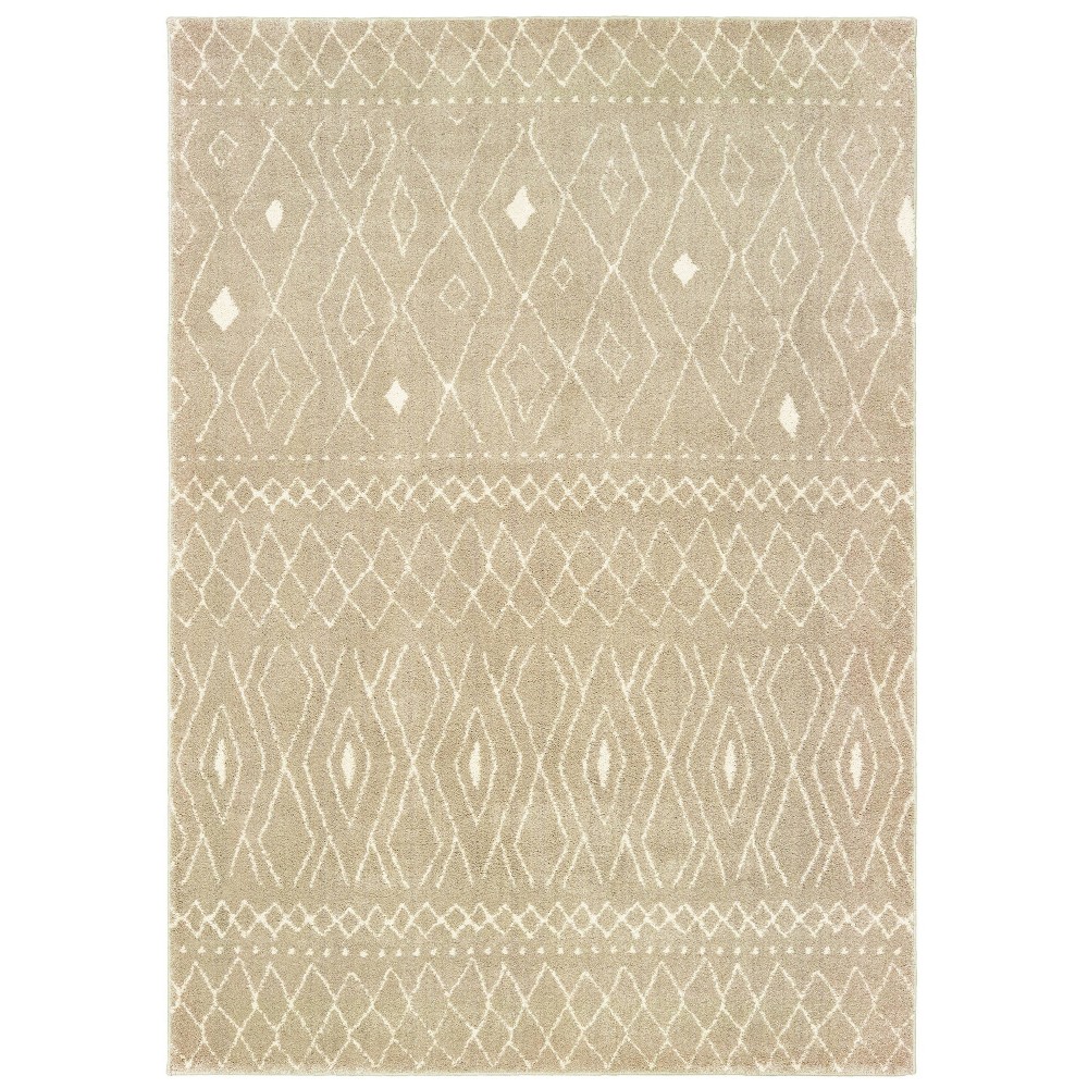 Photos - Area Rug 5'3"x7'3" Camryn Geometric Reflections Rug Sand/Ivory - Captiv8e Designs