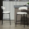 Sapphtopaz 26" Modern Teddy Fabric Counter Height Bar Stools, Dining Chairs Set of 2, Side Chairs Kitchen Chairs for Dining Room, Kitchen Island - 2 of 4