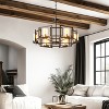 6-Light Farmhouse Industrial Ceiling Chandelier Lamp with Matt Black Finish Frame Pendant Light - 2 of 4