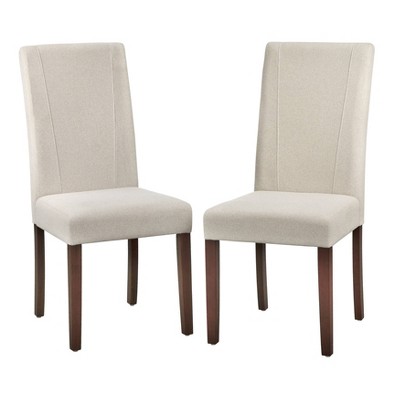 Buylateral Set Of 2 Lizzy Parsons Dining Chairs Off White Polyester Upholstered Rubberwood Frame Foam Filled Target