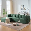 106'' Velvet L-Shaped Modular Sectional Sofa with Movable Chaise and 5 Pillows, Deep Seat Boneless Couch - 3 of 4