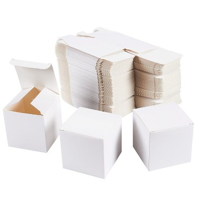100 White Gift Box Wrapping Paper Container w/ Lid for Party Wedding Favor 3x3x3