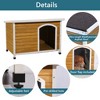 Lyngins Weather-Resistant Cedar Wood Dog House with Elevated Floor & PVC Door Curtain, Dog Kennel for Medium Dogs, Large Wooden Outdoor Dog Crate - 4 of 4