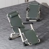 Gulches Folding textile waterproof terrace lounge chair,outdoor adjustable lounge chair with pillows for lawn, beach, pool, portable camping,Gray - 3 of 4