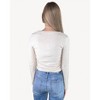Women's Ribbed V Neck Long Sleeve Top - Shewin Inc. - 3 of 3