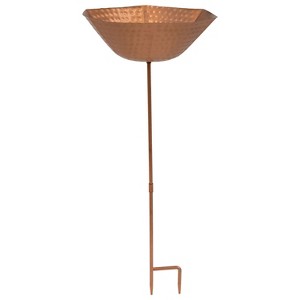 Sunnydaze Outdoor Staked Metal Bird Bath - Copper UV-Resistant Finish - 34.25" H - 1 of 4