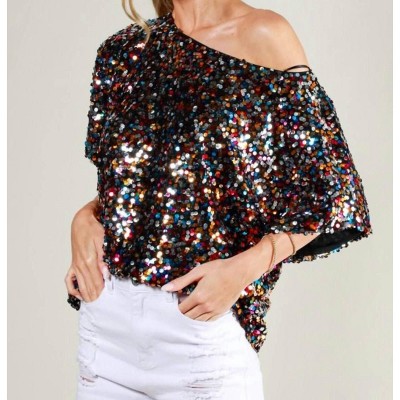 Women's Eve Sequin Boat Neck Top - Vine & Love