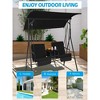 71.5"Porch Swing Chair with Adjustable Canopy - 3 of 4