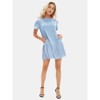 EXLURA Womens Summer Casual Short Sleeve Dress Crewneck Tshirt Dresses Pleated Aline Mini Dress 2025 Vacation Beach Sundress - 4 of 4