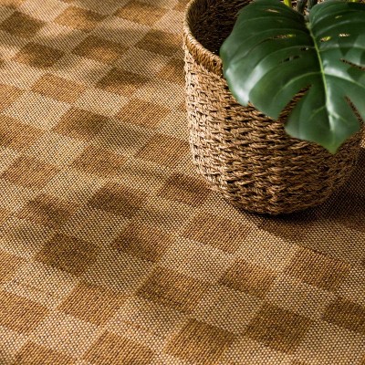 Hauteloom Kuval Checkered Brown Rug