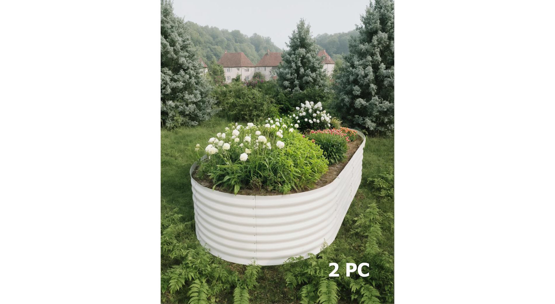 2 Pack Steel Raised Garden Bed 8x4x2ft,Metal Deep Root Planter Box for Vegetables Flowers Herbs,Large Oven Garden Planting Bed,Easy Assembly