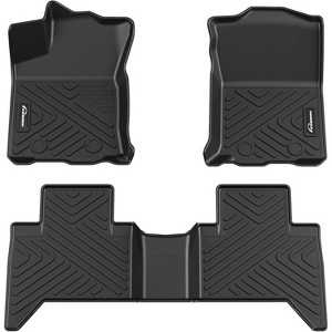 Floor Mats for 2018-2023 Toyota Tacoma Double Cab, TPE All Weather Custom Fit Front 1st & 2nd Row Floor Mats Liner - 1 of 4