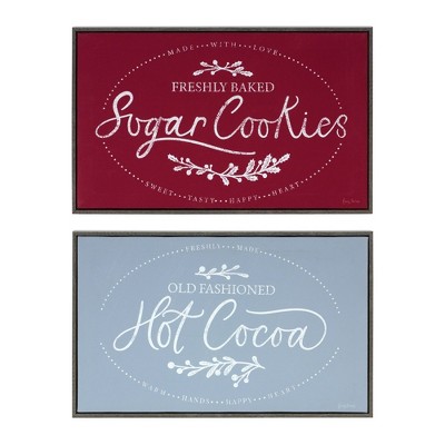 Melrose Winter Cookies and Cocoa Wall Sign (Set of 2)