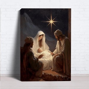 Paaaawaters 1pc Vintage Style Wooden Frame Canvas Painting, Christian ...