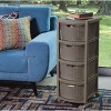 4 Drawer Rolling Cart Wengue - Inval: Resin Rattan Look, Scratch Resistant, Mobile Storage - 2 of 4