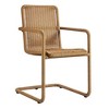 Modway Abacus Outdoor Wicker Dining Chairs Set of 2 in Natural-Wicker Patio Chairs w/Cantilever Steel Frame - 4 of 4