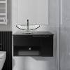 ELECWISH 28-Inch Bathroom Vanity, Modern Black Wall Mounted Bathroom Vanity with 1-Door and 1-Drawer - 2 of 4
