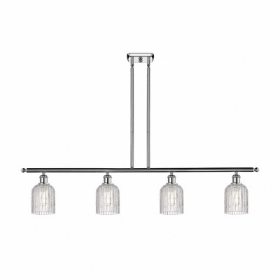 Bridal Veil - 4 Light Stem Hung Island In Art Deco Style-9.5 Inches Tall and 48 Inches Wide