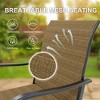 Outdoor Swivel Bar Set - High Top Glass Table & 2 Swivel Chairs, All-Weather Textile Fabric, Patio Bistro Set for Garden/Porch - 4 of 4