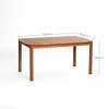 LuxenHome Natural Solid Wood 6-Person 59-Inch Long Rectangle Outdoor Dining Table Brown - 4 of 4