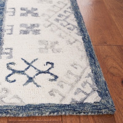 Ivory and Dark Grey Hand-Tufted Wool 6' x 9' Area Rug