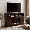60" Rustic Farmhouse TV Media Stand for TVs up to 65", Traditional Entertainment Console with Open and Closed Storage Compartments - 2 of 4