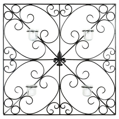 28.3" x 28.3" Votive Wall Décor Black - Safavieh