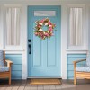 Northlight Chrysanthemum and Hydrangea Artificial Floral Spring Wreath - 23" - Pink - 3 of 4
