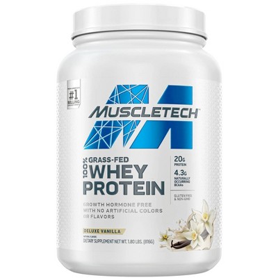 MuscleTech Grass Fed 100% Whey Protein Powder - Vanilla - 1.8lbs