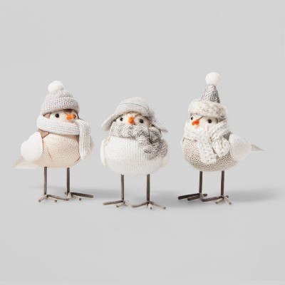3pk Outdoorsy Birds Decorative Figurine Set Neutral - Wondershop™