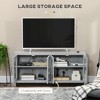 TV Cabinet Stand for TVs up to 58" with Adjustable Shelves, 4 Glass Doors, and 4 Cable Holes, Entertainment Center for Living Room - 4 of 4