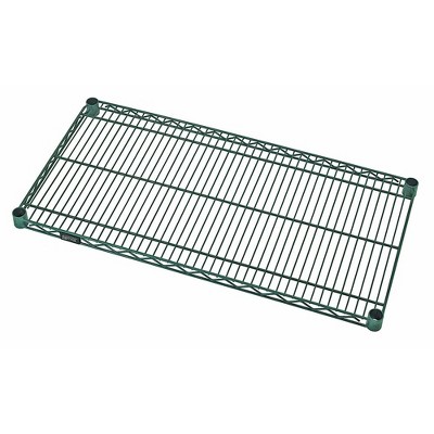 Quantum Storage Systems Wire Shelf, 24"W X 12"D, 600 - 800 Lb. Capacity, Green Epoxy Antimicrobial Finish, Nsf