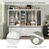 Buenhomino White Freestanding Modular Wardrobe Combo Armoires Closet,DIY Closet System with Wood Storage Drawers and Hanging Rods - 3 of 4