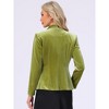 INSPIRE CHIC Women's Office Solid Shawl Collar Jetted Pockets One Button Velvet Blazer - 4 of 4