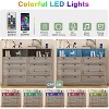Dresser for Bedroom with 8 Drawers, 55 Inch Tall Wood Bedroom Dresser with Charging Station & LED Lights, Large Modern Dressers - 3 of 4