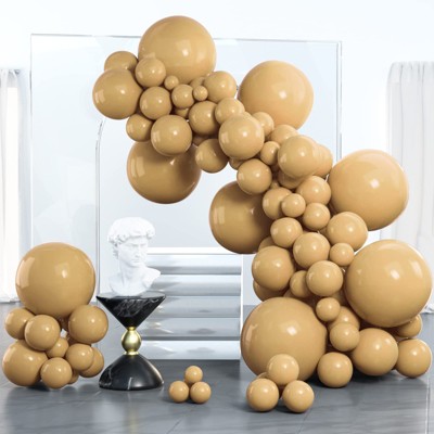 PartyWoo Balloons Tan Light Brown Neutral Boho Coffee 18 12 10 5 Inch 100 pcs