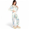 Anna-Kaci Lounge Women's Satin Pajama Set with Cactus Print and Relaxed Fit- White,Small - 3 of 4