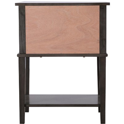 Newton Gray 2-Drawer Solid Wood Nightstand with Open Shelf