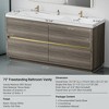 GlasFlength Bathroom Storage Cabinets, Freestanding, Open shelving Bathroom Vanity，Assembly Required, Gray, 70.87"*19.75"*35.5" - 4 of 4