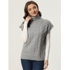 Allegra K Women's Turtleneck Twist Sleeveless Vest Solid Color Knit Pullover Casual Sweater - 2 of 4