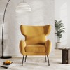 Wingback Chair, Soft Upholstered Modern Accent Chair, Yellow - 3 of 4