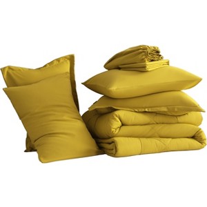 5/7 Pieces Microfiber Comforter Set, Breathable Down Alternative Bedding Set, All Season Bed in a Bag - NTBAY - 1 of 4