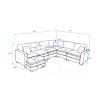 TiramisuBest Modern U-Shaped 6-Seat Sectional Sofa with Ottoman & 3 Toss Pillows, Modular Corduroy Sofa for Living Room, Orange - 4 of 4