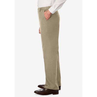 KingSize Relaxed Fit Wrinkle-Free Expandable Waist Plain Front Pants